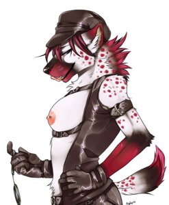 Rating: Questionable Score: 0 Tags: 2009 anthro asiri azelyn breasts clothing cuff_(restraint) dominatrix e621 female grin handcuffs hat headgear headwear hyena leather mammal metal_cuffs mistress nipple_piercing nipples piercing restraints seductive shackles side_boob smile solo spotted_hyena tail tongue User: bunchy7s