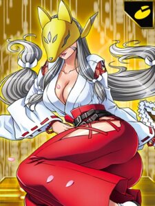 Rating: Questionable Score: 0 Tags: 3:4 anthro asian_clothing bandai_namco bracelet breasts butt canid canine cleavage clothed clothing digimon digimon_(species) e621 east_asian_clothing female grey_hair hair japanese_clothing jewelry low_res mammal mask maximilian-destroyer miko_outfit petals sakuyamon sakuyamon_miko_mode shrine_maiden simple_background solo yellow_background User: bunchy7s
