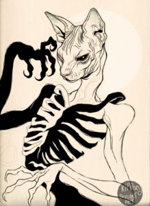 Rating: Safe Score: 0 Tags: anthro bast black_and_white black_eyes claws decaying deformed deity domestic_cat e621 egyptian egyptian_mythology felid feline felis hairless hairless_cat kippery male mammal middle_eastern_mythology monochrome mythology pink_nose ribs solo sphynx_(cat) undead User: bunchy7s
