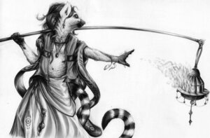 Rating: Safe Score: 0 Tags: 5_fingers anthro arm_wraps biped clothed clothing detailed e621 fingers fire front_view fur greyscale hair holding_object jewelry lamp lantern lemur looking_aside lupinator magic male mammal monochrome necklace outstretched_arm primate remeroth_banneroth ring-tailed_lemur simple_background solo standing strepsirrhine stripes tail topwear tribal vest white_background wraps User: bunchy7s