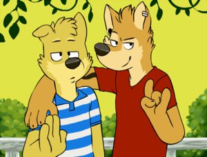 Rating: Safe Score: 0 Tags: 4_fingers anthro arm_around_shoulders black_nose canid canine canis clothing conner_(vasuki) day devil_horns_(gesture) domestic_dog duo e621 ear_piercing fingers fur gesture green_sky hand_gesture howie_(vasuki) looking_aside looking_at_viewer male mammal outside piercing plant pose railing shiba_inu shirt shrub sky smile spitz t-shirt tan_body tan_fur toony topwear vasuki User: bunchy7s Rating: Safe Score: 0 Tags: 4_fingers anthro arm_around_shoulders black_nose canid canine canis clothing conner_(vasuki) day devil_horns_(gesture) domestic_dog duo e621 ear_piercing fingers fur gesture green_sky hand_gesture howie_(vasuki) looking_aside looking_at_viewer male mammal outside piercing plant pose railing shiba_inu shirt shrub sky smile spitz t-shirt tan_body tan_fur toony topwear vasuki User: bunchy7s
