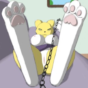 Rating: Explicit Score: 0 Tags: 1:1 :3 anthro bandai_namco black_sclera breasts canid canine chain chain_leash digimon digimon_(species) e621 feet female foot_focus fur genitals hindpaw leash looking_at_viewer mammal nipples pawpads paws renamon solo unknown_artist vulva white_body white_fur yellow_body yellow_fur User: bunchy7s