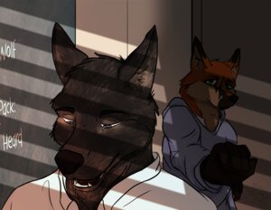 Rating: Safe Score: 0 Tags: anthro canid canine canis ceowolf ceowolf_evandean cursed_wolf_commissions duo e621 fox fur jake_(ceowolf) lesson_one male mammal northernwolf student teacher teacher_and_student wolf User: bunchy7s