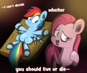 Rating: Safe Score: 0 Tags: 2013 blue_body blue_eyes blue_feathers blue_fur bound cupcakes_(mlp_fanfic) dialogue duo e621 earth_pony english_text equid equine feathered_wings feathers female feral friendship_is_magic fur furniture hair hasbro hi_res horse lol_comments mammal multicolored_hair multicolored_tail my_little_pony mythological_creature mythological_equine mythology open_mouth parody pegasus pink_eyes pink_hair pinkamena_(mlp) pinkie_pie_(mlp) pony rainbow_dash_(mlp) rainbow_hair rainbow_tail restraints scissor_sisters signature singing slitherpon table tail text tongue wings User: bunchy7s