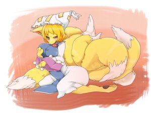 Rating: Questionable Score: 0 Tags: 4:3 amber_eyes anthro auto_breast_lick big_breasts biped blonde_hair breast_lick breast_play breasts canid canine clothing e621 feet female fox hair hand_on_own_breast hat headgear headwear hi_res hindpaw kemono licking looking_at_viewer lying mammal multi_tail pawpads paws powderkona ran_yakumo self_lick solo suggestive tail tongue tongue_out touhou User: bunchy7s