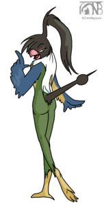 Rating: Questionable Score: 0 Tags: anthro anthrofied avian barefoot beak biped bird black_body black_feathers black_hair blue_body blue_feathers butt chatot e621 feathers feet female generation_4_pokemon gesture green_body green_feathers hair half-closed_eyes hand_gesture long_hair looking_back narrowed_eyes nintendo nude open_mouth pokemon pokemon_(species) pokemorph ponytail raised_finger raised_index_finger simple_background solo standing white_background yellow_body yellow_feathers zenmigawa User: bunchy7s