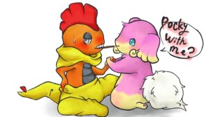 Rating: Safe Score: 0 Tags: akagyo ambiguous_gender anthro audino blush duo e621 fluffy fluffy_tail food generation_5_pokemon hand_holding nintendo pocky pocky_game pokemon pokemon_(species) romantic romantic_couple scrafty simple_background tail white_background User: bunchy7s