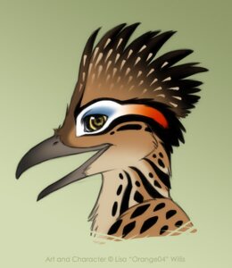 Rating: Safe Score: 0 Tags: 2011 anthro avian beak bird brown_body brown_eyes brown_feathers bust_portrait cuculiform digital_media_(artwork) e621 feathers gradient_background male new_world_ground_cuckoo nude open_mouth orange04 portrait roadrunner side_view simple_background solo yellow_sclera User: bunchy7s