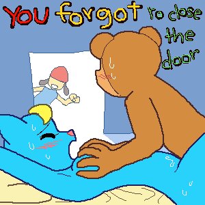 Rating: Explicit Score: 0 Tags: 1:1 anthro arched_back bear bed blush bodily_fluids breast_grab breasts canid canine canis caught_in_the_act clothed clothed/nude clothed_female clothed_male clothing dialogue domestic_cat domestic_dog doncorneo e621 english_text eyes_closed felid feline felis female from_front_position furniture grope group hand_on_breast holding_breast inside interspecies katy_kat low_res lying male male/female mammal missionary_position moan nude on_back on_bed parappa parappa_the_rapper pj_berri sex sony_corporation sony_interactive_entertainment sweat text uhoh voyeur walk-in User: bunchy7s