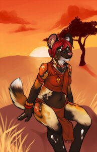 Rating: Safe Score: 0 Tags: african_wild_dog anthro biped black_body black_fur bottomwear breasts brown_body brown_fur brown_tail canid canine clothed clothing demicoeur digital_media_(artwork) e621 ear_piercing female fur grass hair loincloth looking_at_viewer mammal navel outside piercing pink_nose pizza_(lolautumn) plant red_hair sitting skimpy solo sun tail tree white_body white_fur white_tail User: bunchy7s