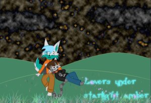 Rating: Safe Score: 0 Tags: 2011 anthro barefoot big_head blue_hair bottomwear brown_hair canid canine canis clothing collar dab9595 digital_media_(artwork) duo e621 english_text eon_wolfie eyes_closed feet fur grandfathered_content grass green_body green_fur grey_body grey_fur hair hand_on_chest jacket lying male mammal night on_back outside pants plant raised_tail short_hair sitting sky smile star starry_sky sweater tail text toony topwear white_body white_fur wolf User: bunchy7s