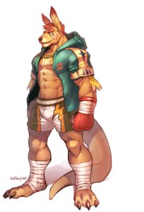 Rating: Safe Score: 0 Tags: 2014 abs anthro athletic bandage barazoku biceps big_muscles biped bottomwear boxing boxing_gloves brown_body brown_fur brown_hair brown_nose bulge claws clothed clothing e621 fur gloves grin hair handwear hi_res hoodie jacket kangaroo leg_wraps macropod male mammal marsupial muscular muscular_anthro muscular_male null-ghost open_clothing open_hoodie open_mouth open_topwear pecs pose shorts smile solo sport standing tan_body tan_fur tattoo teeth toe_claws tongue topwear wraps User: bunchy7s