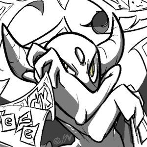 Rating: Safe Score: 0 Tags: 1:1 ambiguous_gender claws e621 horn humanoid looking_at_viewer low_res mewdles pengee solo spot_color User: bunchy7s