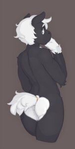 Rating: Questionable Score: 0 Tags: 2013 ambiguous_gender anthro biped black_body black_fur blue_eyes butt digital_media_(artwork) e621 equid equine fur grey_background hair hi_res horse looking_at_viewer looking_back mammal nude pony seth-iova short_hair simple_background solo standing white_body white_fur white_hair User: bunchy7s