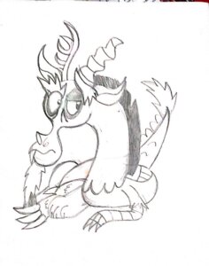 Rating: Safe Score: 0 Tags: 2013 beard chimera claws discord_(mlp) draconequus e621 eyebrows facial_hair fangs feral friendship_is_magic front_view frown full-length_portrait graphite_(artwork) hasbro horn looking_aside lying male monochrome my_little_pony nude on_front portrait simple_background sketch solo teeth toon-n-crossover toony traditional_media_(artwork) white_background User: bunchy7s