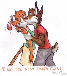 Rating: Safe Score: 0 Tags: 2003 4_fingers anthro arm_grab black_body black_fur bottomwear brown_body brown_fur cheetah chespi clothed clothing deep_kiss dingbat duo e621 english_text eyes_closed felid feline female fingers french_kissing fully_clothed fur gloves_(marking) humor inner_ear_fluff kiss_on_lips kissing long_tongue looking_at_another lynx male male/female mammal markings motion_lines orange_body orange_fur pants pink_nose shirt shocked side_view signature silly skirt spots spotted_body spotted_fur standing surprised tail tank_top text tongue tongue_from_ear topwear tuft whiskers white_body white_fur wide_eyed User: bunchy7s
