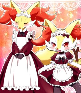 Rating: Safe Score: 0 Tags: 2014 accessory alternative_fashion ambiguous_gender anthro blush bow_(feature) bow_accessory bow_ribbon braixen canid canine classic_lolita clothed clothing delphox duo e621 eyes_closed fur generation_6_pokemon hair_accessory hair_bow hair_ribbon inner_ear_fluff j-fashion kemono kemoribbon lolita_(fashion) looking_at_viewer maid_uniform mammal nintendo open_mouth pokemon pokemon_(species) red_eyes ribbons stick tuft uniform User: bunchy7s