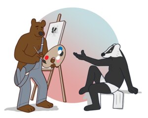 Rating: Safe Score: 0 Tags: 2013 4_fingers 4_toes 5:4 anthro arthur_korsky artist badger bear belly black_body black_fur black_nose brown_body brown_fur brush canvas circles_(comic) clothed clothing creating_art duo e621 easel eclipticafusion feet fingers flat_colors fur holding_object john_brockhurst male mammal mustelid musteline outstretched_arm overalls paintbrush palette pose sitting smile standing toes toony white_body white_fur User: bunchy7s Rating: Safe Score: 0 Tags: 2013 4_fingers 4_toes 5:4 anthro arthur_korsky artist badger bear belly black_body black_fur black_nose brown_body brown_fur brush canvas circles_(comic) clothed clothing creating_art duo e621 easel eclipticafusion feet fingers flat_colors fur holding_object john_brockhurst male mammal mustelid musteline outstretched_arm overalls paintbrush palette pose sitting smile standing toes toony white_body white_fur User: bunchy7s
