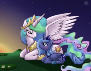 Rating: Safe Score: 0 Tags: blue_eyes blue_hair blush crown cutie_mark detailed_background duo e621 equid equine feathered_wings feathers female fenneklns feral flower friendship_is_magic grass hair hasbro headgear horn light looking_down looking_up low_res lying mammal my_little_pony mythological_creature mythological_equine mythology plant princess_celestia_(mlp) princess_luna_(mlp) purple_eyes sibling_(lore) sister_(lore) sisters_(lore) smile star sunlight sunset tail toony winged_unicorn wings User: bunchy7s