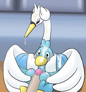 Rating: Explicit Score: 0 Tags: avian beak between_breasts bird bodily_fluids breast_play breasts busty_feral cum cum_covered cum_on_beak cum_on_face disembodied_penis ducklett e621 erection excessive_cum excessive_genital_fluids female feral generation_5_pokemon genital_fluids genitals glans group hi_res humanoid_genitalia humanoid_penis interspecies male male/female messy nintendo nipples non-mammal_breasts non-mammal_nipples ole penis pokemon pokemon_(species) pokephilia sex swanna titfuck User: bunchy7s