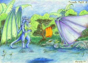 Rating: Explicit Score: 0 Tags: 1999 anthro bathing breasts colored_pencil_(artwork) countershading day detailed_background dragon duo e621 english_text fafnirkristensen female genitals green_body green_countershading green_membrane male membrane_(anatomy) membranous_wings mythological_creature mythological_scalie mythology nipples non-mammal_breasts non-mammal_nipples nude outside partially_submerged plant pond purple_body purple_countershading purple_membrane romantic romantic_ambiance scalie sky standing tail text towel traditional_media_(artwork) tree vulva water wings User: bunchy7s