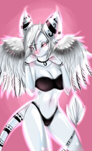 Rating: Safe Score: 0 Tags: anthro big_breasts breasts e621 ere-yandara feathered_wings feathers female fur horn iliume mammal pink_eyes solo tattoo white_body white_fur wings User: bunchy7s