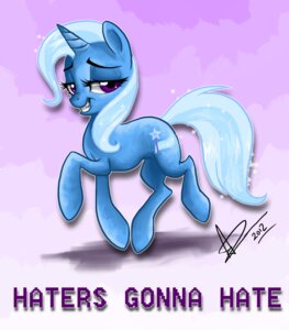 Rating: Safe Score: 0 Tags: amyvstheworld e621 english_text equid equine female feral friendship_is_magic hasbro haters_gonna_hate horn mammal my_little_pony mythological_creature mythological_equine mythology quadruped smile solo tail text trixie_(mlp) unicorn User: bunchy7s