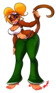 Rating: Safe Score: 0 Tags: alternative_fashion anthro breasts cleavage clothed clothing e621 ear_piercing eyewear fan_character feet female ganguro_(fashion) goggles green_eyes gyaru haplorhine hi_res j-fashion lips lipstick looking_at_viewer luvon makeup mammal mario_bros monkey nintendo piercing pigtails prehensile_feet primate solo toes ukiki underwear wide_hips y2k_(fashion) yoshi's_island User: bunchy7s