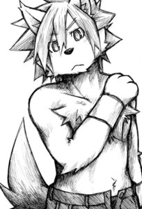 Rating: Safe Score: 0 Tags: anthro armband bottomwear canid canine canis clothed clothing e621 fur hair jammyyang kemono looking_at_viewer male mammal monochrome pants simple_background solo topless white_background wolf User: bunchy7s