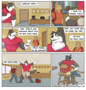 Rating: Questionable Score: 0 Tags: anthro bng butt butt_slap campground canid canine canis clubstripes comic dialogue digital_media_(artwork) domestic_cat domestic_dog e621 english_text felid feline felis herding_dog male mammal muscular parody pastoral_dog plant slap spanking story tail text third-party_edit tree wood User: bunchy7s