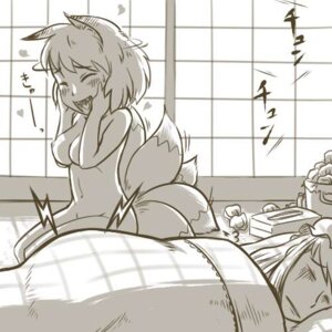 Rating: Questionable Score: 0 Tags: 1:1 animal_humanoid bed blush breasts canid canid_humanoid canine canine_humanoid clothing digital_drawing_(artwork) digital_media_(artwork) duo e621 eyes_closed female fox fox_humanoid fox_tail furniture hat headgear headwear humanoid japanese_text low_res mammal mammal_humanoid multi_tail nipples nude on_bed sleeping tail tail_motion tailwag text tissue under_covers unknown_artist User: bunchy7s