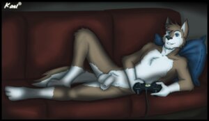 Rating: Explicit Score: 0 Tags: animal_genitalia anthro arms_bent balls bent_leg biped black_border blue_eyes border brown_body brown_fur canid canine canis controller digitigrade domestic_dog e621 extended_leg flaccid fur furniture game_controller gaming genitals holding_controller holding_game_controller holding_object husky kael kael_tiger lying male mammal microsoft nordic_sled_dog nude on_side penis pillow planted_leg playing_video_game reclining smile sofa solo spitz tail white_body white_fur xbox xbox_controller xbox_game_studios xbox_original xbox_original_controller User: bunchy7s