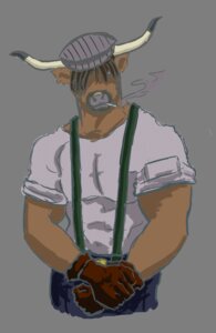 Rating: Safe Score: 0 Tags: alpha_channel anthro bovid bovine cattle cigarette clothing e621 gloves handwear hi_res horn male mammal muscular muscular_anthro muscular_male object_in_mouth simple_background smoke smoking solo suspenders transparent_background unknown_artist User: bunchy7s