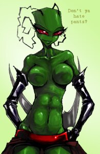 Rating: Questionable Score: 0 Tags: abs alien alien_humanoid antennae_(anatomy) breasts clothing crossgender e621 fan_character female gloves green_body green_skin handwear humanoid invader_zim irken karis_(uppertorso) looking_at_viewer navel nickelodeon nude pinup pose red_eyes smile smirk solo uppertorso weapon User: bunchy7s Rating: Questionable Score: 0 Tags: abs alien alien_humanoid antennae_(anatomy) breasts clothing crossgender e621 fan_character female gloves green_body green_skin handwear humanoid invader_zim irken karis_(uppertorso) looking_at_viewer navel nickelodeon nude pinup pose red_eyes smile smirk solo uppertorso weapon User: bunchy7s