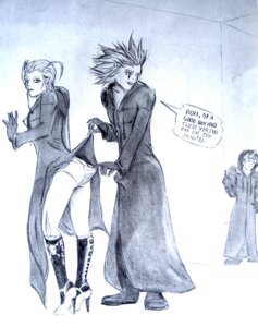Rating: Explicit Score: 0 Tags: axel_(kingdom_hearts) black_coat blonde_hair blue_eyes coat disney female footwear handwear human kingdom_hearts larxene male monochrome nipples organization_xiii outerwear pale_skin rule34 square_enix User: bunchy7s