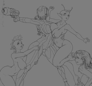 Rating: Questionable Score: 0 Tags: alien antennae_(anatomy) big_breasts bikini breasts clothing e621 female group hi_res huge_breasts human humanoid_pointy_ears mammal mohawk monochrome nipples pointy_ears swimwear tight_clothing trials_in_tainted_space two-piece_swimsuit unfinished uthstar01 User: bunchy7s