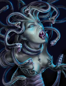 Rating: Safe Score: 0 Tags: apode breasts draconcopode e621 european_mythology fangs female forked_tongue glowing glowing_eyes gorgon greek_mythology humanoid lamia legless living_hair medusa mythology non-mammal_breasts pseudo_hair reptile scales scalie serpentine snake snake_hair solo split_form teeth tongue unknown_artist User: bunchy7s