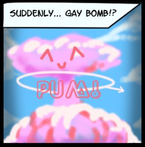 Rating: Safe Score: 0 Tags: ^_^ ambiguous_gender animate_inanimate black_border border cloud e621 explosion eyes_closed low_res mushroom_cloud not_furry outside sky smile solo unknown_artist what User: bunchy7s
