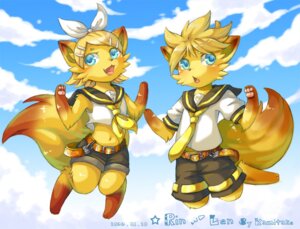 Rating: Safe Score: 0 Tags: accessory alternate_species alternative_fashion anthro artist_name belt blonde_hair blue_eyes blush bottomwear brother_(lore) brother_and_sister_(lore) canid canine clothing duo e621 english_text female flat_chested fox furrification hair j-fashion jumping kagamine_len kagamine_rin kamitake looking_at_viewer male mammal midair navel necktie shorts sibling_(lore) sister_(lore) tail text vocaloid yamaha_corporation young young_anthro User: bunchy7s