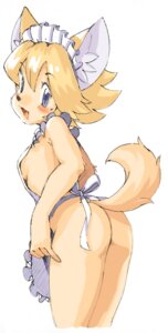 Rating: Questionable Score: 0 Tags: 2011 anthro apron apron_only biped blonde_hair blue_eyes blush bodily_fluids breasts butt canid canine caninu canis chihuahua clothing cyberconnect2 domestic_dog e621 female flo_financier fur hair headdress little_tail_bronx looking_at_viewer mammal mostly_nude open_mouth oyatsu pose raised_tail side_boob simple_background solatorobo solo standing sweat sweatdrop tail toy_dog User: bunchy7s