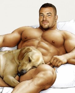 Rating: Questionable Score: 0 Tags: bed bird_dog bulge canid canine canis clothing domestic_dog duo e621 eyes_closed furniture human hunting_dog jiraiya_(artist) labrador male mammal muscular muscular_male retriever sleeping smile underwear User: bunchy7s