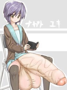 Rating: Explicit Score: 0 Tags: balls book censored clothing flat_chest foreskin futanari gigantic_penis hazel_eyes hyper hyper_balls hyper_penis intersex legwear looking_at_viewer nagato_yuki oshiruko oshiruko_(shiruko) penis penis_bigger_than_body purple_hair rule34 school_uniform sitting skirt solo suzumiya_haruhi_no_yuuutsu uncircumcised veiny_penis User: bunchy7s