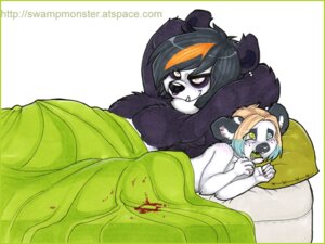 Rating: Questionable Score: 0 Tags: after_rape after_sex anthro armpit_hair bear bed blood bodily_fluids body_hair chelsea_hair_cut duo e621 female furniture giant_panda glamfur heterochromia hybrid inside male male/female mammal on_bed pain punk_hair zeriara User: bunchy7s