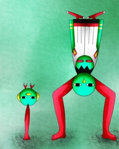 Rating: Safe Score: 0 Tags: 2010 4:5 5_toes ambiguous_gender armless avian duo e621 feet feet_above_head generation_2_pokemon green_background green_body looking_at_viewer luna_firas natu nintendo pokemon pokemon_(species) red_body red_legs simple_background simple_eyes toes upside_down what xatu yellow_nose User: bunchy7s