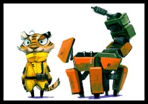 Rating: Safe Score: 0 Tags: anthro black_border border e621 felid fur kamihuzi machine male mammal pantherine robot solo stripes tail tiger User: bunchy7s