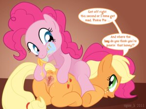 Rating: Explicit Score: 0 Tags: 2011 4:3 anus applejack_(mlp) blonde_hair blue_eyes butt clitoris cutie_mark dialogue duo e621 earth_pony english_text equid equine female female/female feral food food_fetish food_play freckles friendship_is_magic fur genitals green_eyes hair hasbro honey_(food) hooves horse looking_back mammal my_little_pony pink_body pink_fur pink_hair pinkie_pie_(mlp) pinned pony rear_view simple_background spread_vulva spreading straddling syoee_b tail text underhoof vulva User: bunchy7s