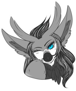 Rating: Safe Score: 0 Tags: alivia anthro avian beak big_ears bloophyn blue_eyes e621 female hi_res one_eye_closed shinjii solo wink User: bunchy7s
