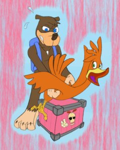 Rating: Explicit Score: 0 Tags: 1boy 1girls anthro banjo-kazooie banjo_(banjo-kazooie) beak bear breegull color female furry implied_penetration interspecies kazooie kraken1988 male open_mouth rareware rule34 straight toony User: bunchy7s