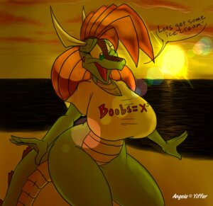 Rating: Safe Score: 0 Tags: angela_(badgerben) anthro badgerben beach big_breasts bottomless breasts clothed clothing cloud dragon e621 female hi_res huge_breasts mythological_creature mythological_scalie mythology non-mammal_breasts outside scalie seaside sky solo sunset tail User: bunchy7s
