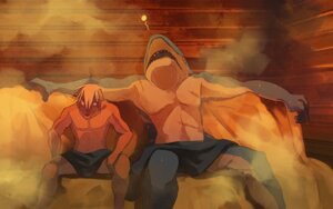 Rating: Questionable Score: 0 Tags: 16:10 anthro aquatic blonde_hair bodily_fluids canid canine clothed clothing duo e621 fish great_white_shark hair lowerkuo mackerel_shark male mammal relaxing sauna shark sitting size_difference steam sweat topless towel towel_only white_shark widescreen チキンカ User: bunchy7s Rating: Questionable Score: 0 Tags: 16:10 anthro aquatic blonde_hair bodily_fluids canid canine clothed clothing duo e621 fish great_white_shark hair lowerkuo mackerel_shark male mammal relaxing sauna shark sitting size_difference steam sweat topless towel towel_only white_shark widescreen チキンカ User: bunchy7s